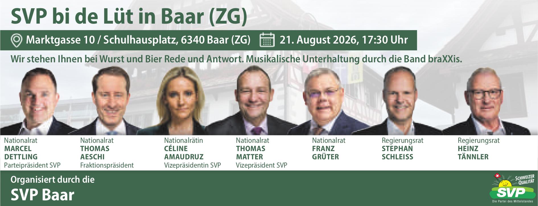 SVP bi de Lüt in Baar (ZG), 21. August