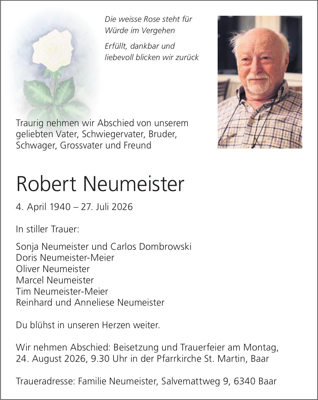 Neumeister Robert, Juli 2026 / TA