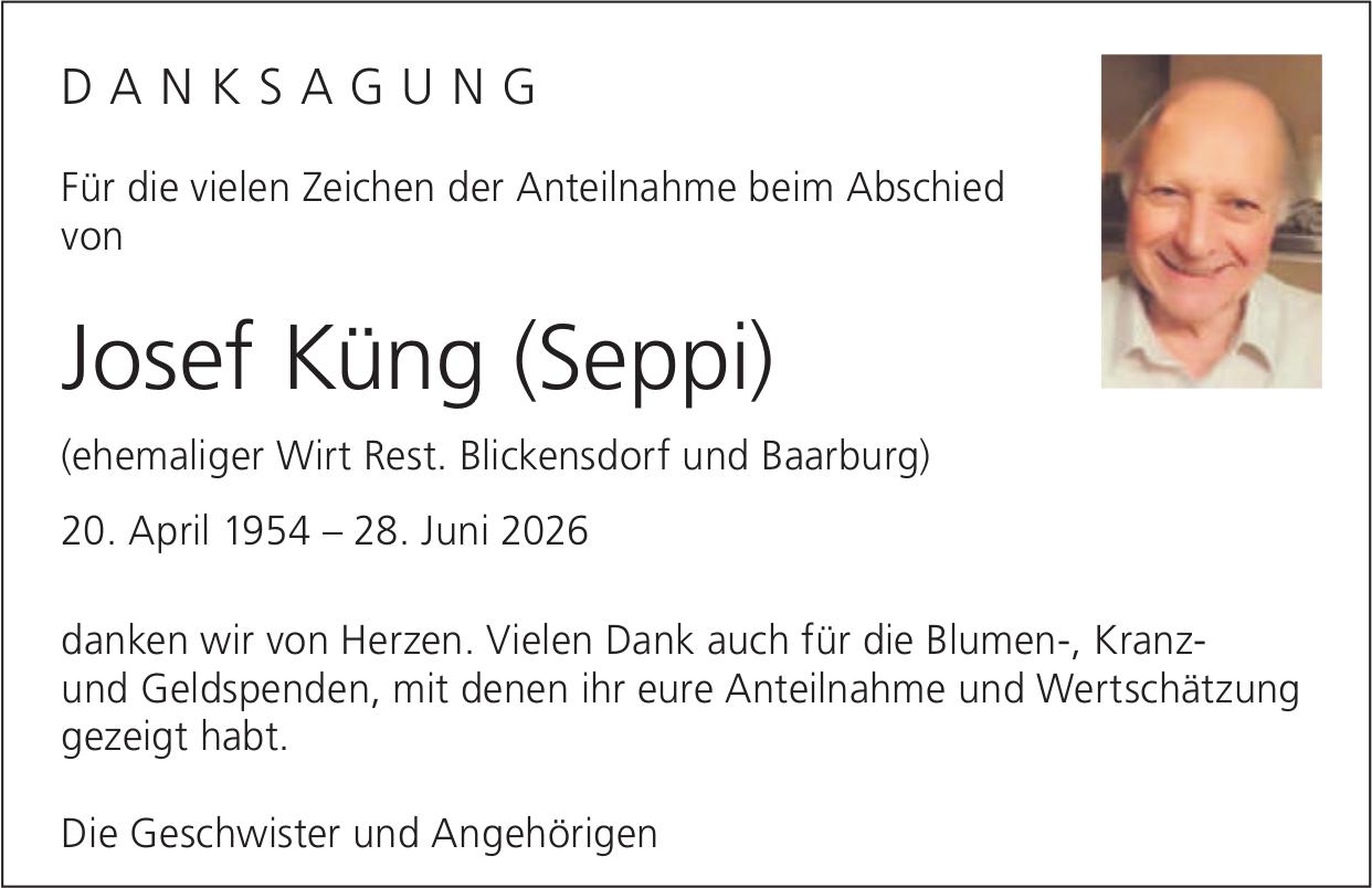 Küng Josef (Seppi), im August 2026 / DS