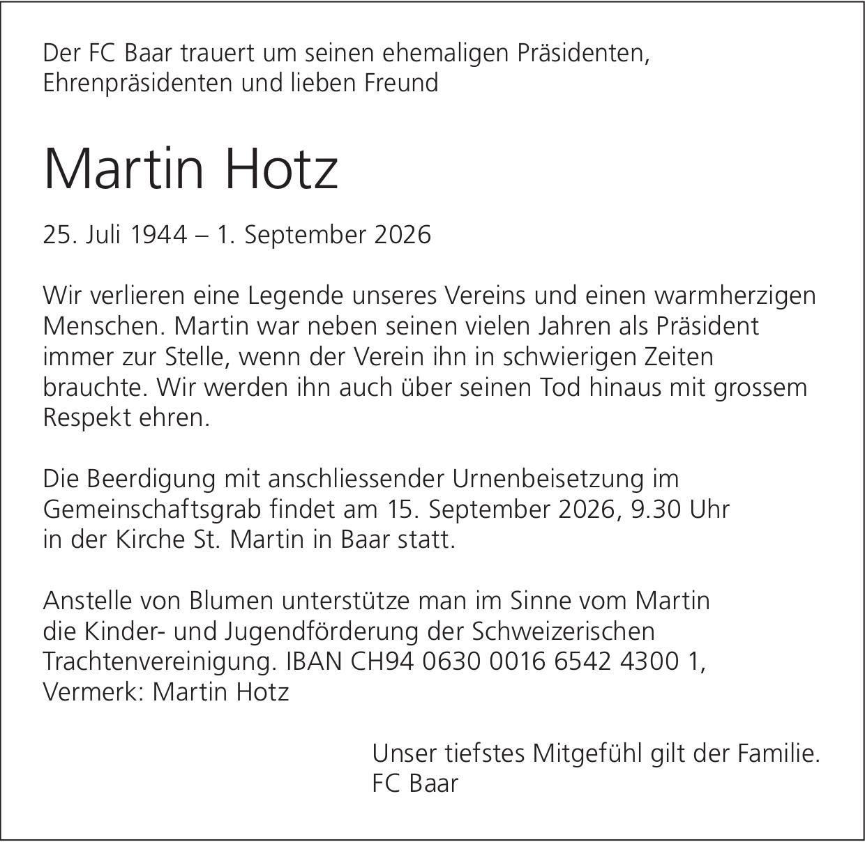 Hotz Martin, September 2026 / TA
