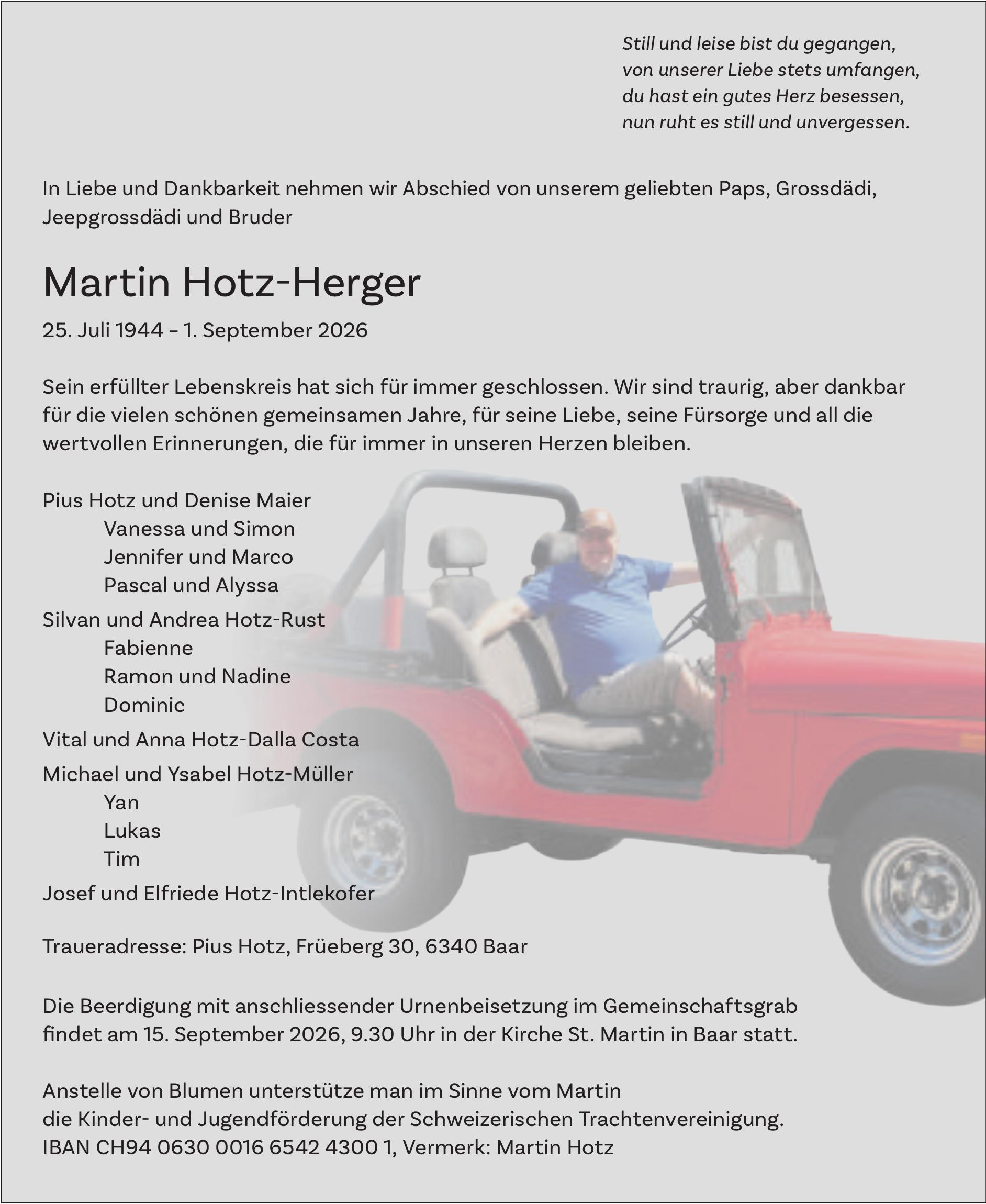 Hotz-Herger Martin, September 2026 / TA