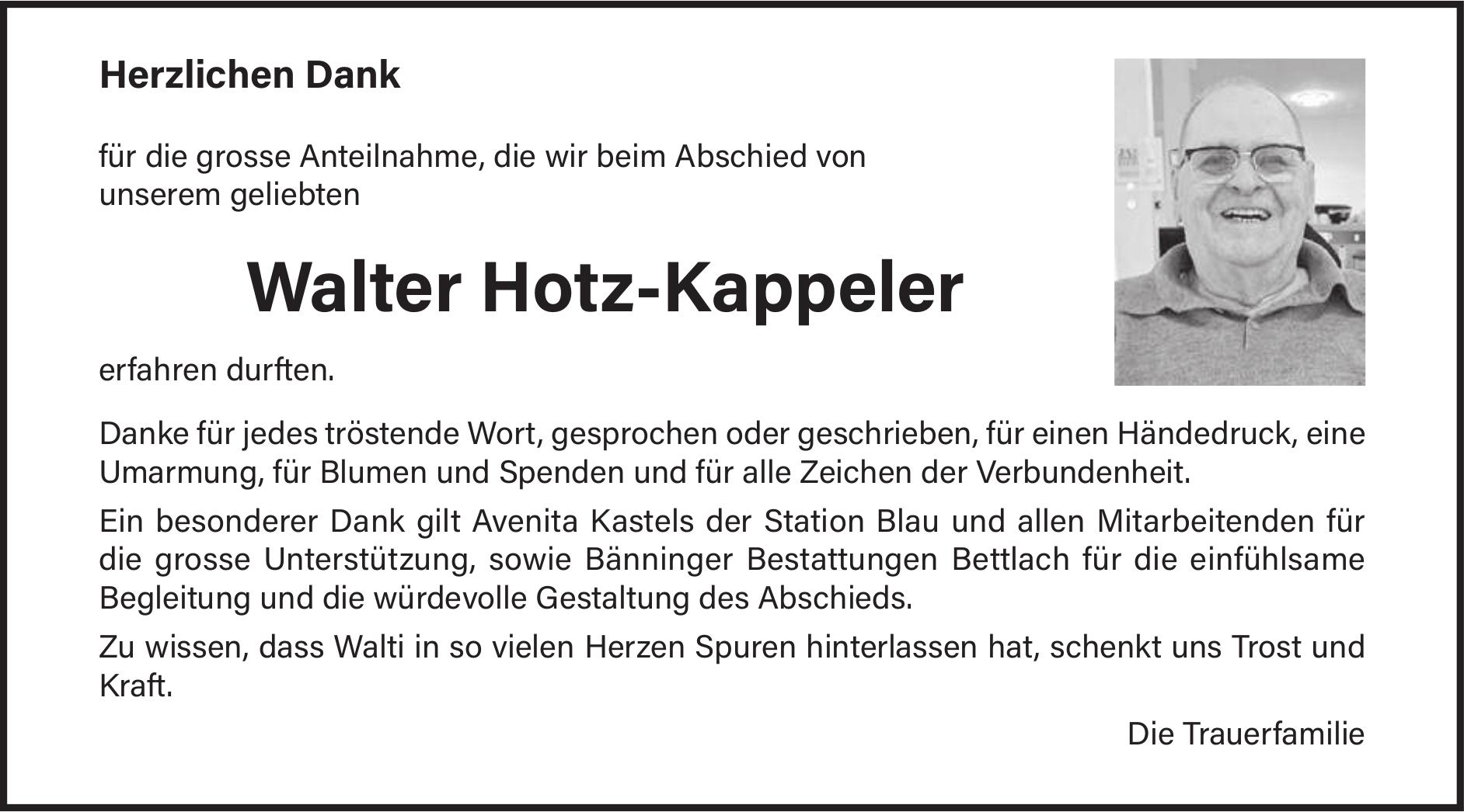 Hotz-Kappeler Walter, im September 2026 / DS