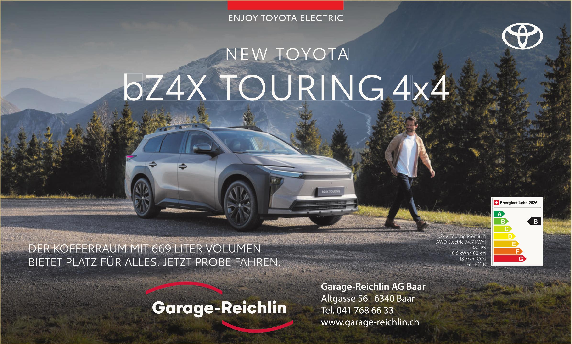 Garage-Reichlin AG Baar, New Toyota bZ4X TOURING 4x4