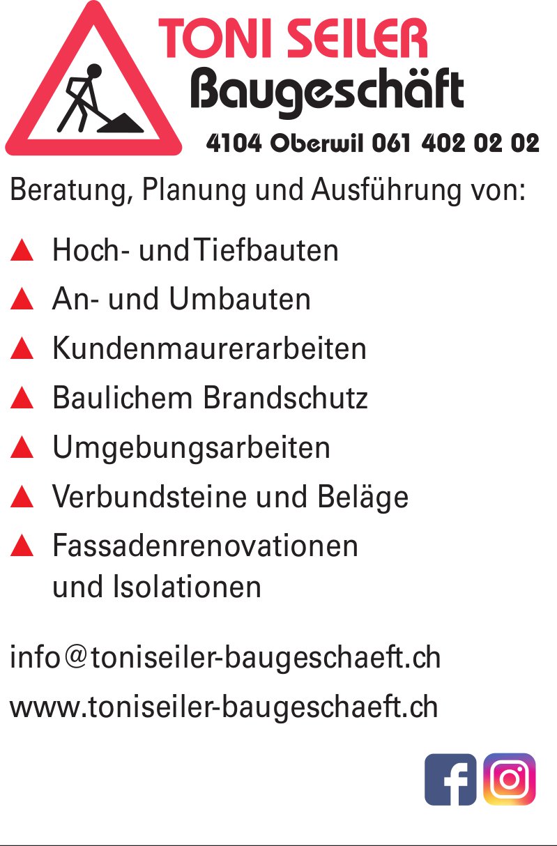 Toniseiler Baugeschaeft, Oberwil - Beratung, Planung und Ausführung