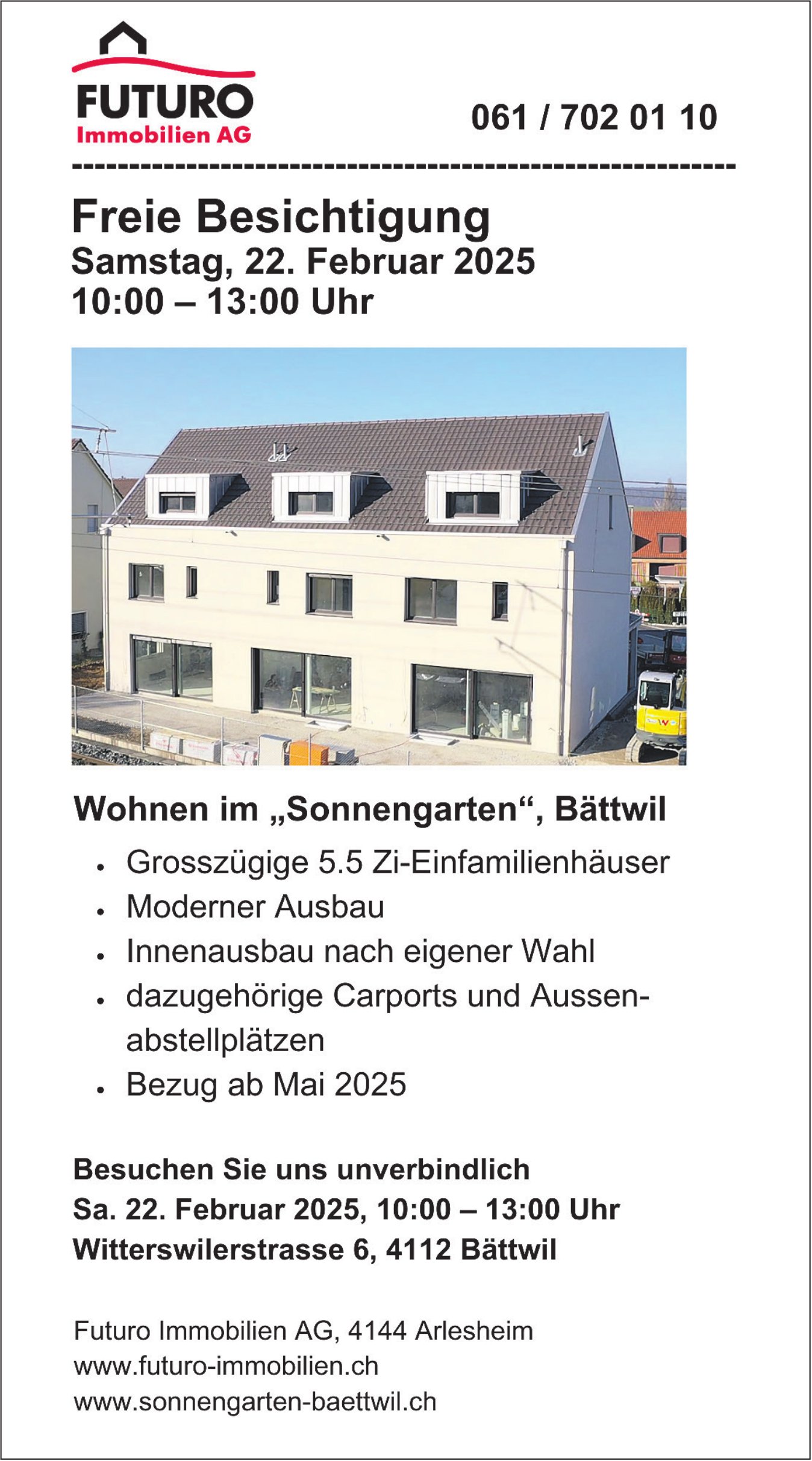 Freie Besichtigung Samstag, 22. Februar 2025 10:00—13:00 Uhr, 5½-Zimmer-Wohnung, Bättwil,  zu verkaufen