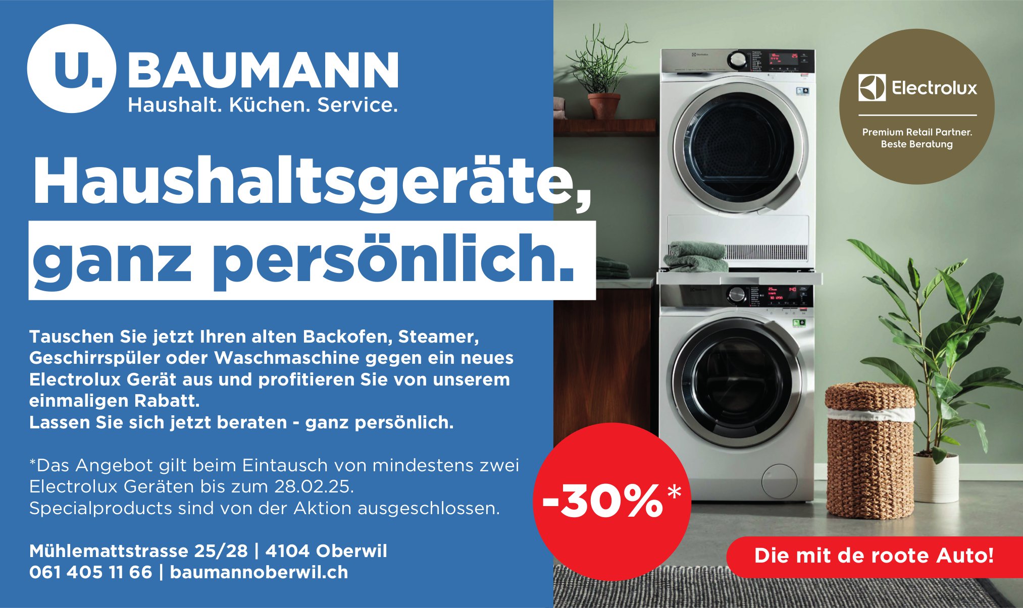 Baumann
Haushalt, Küchen,  Service.