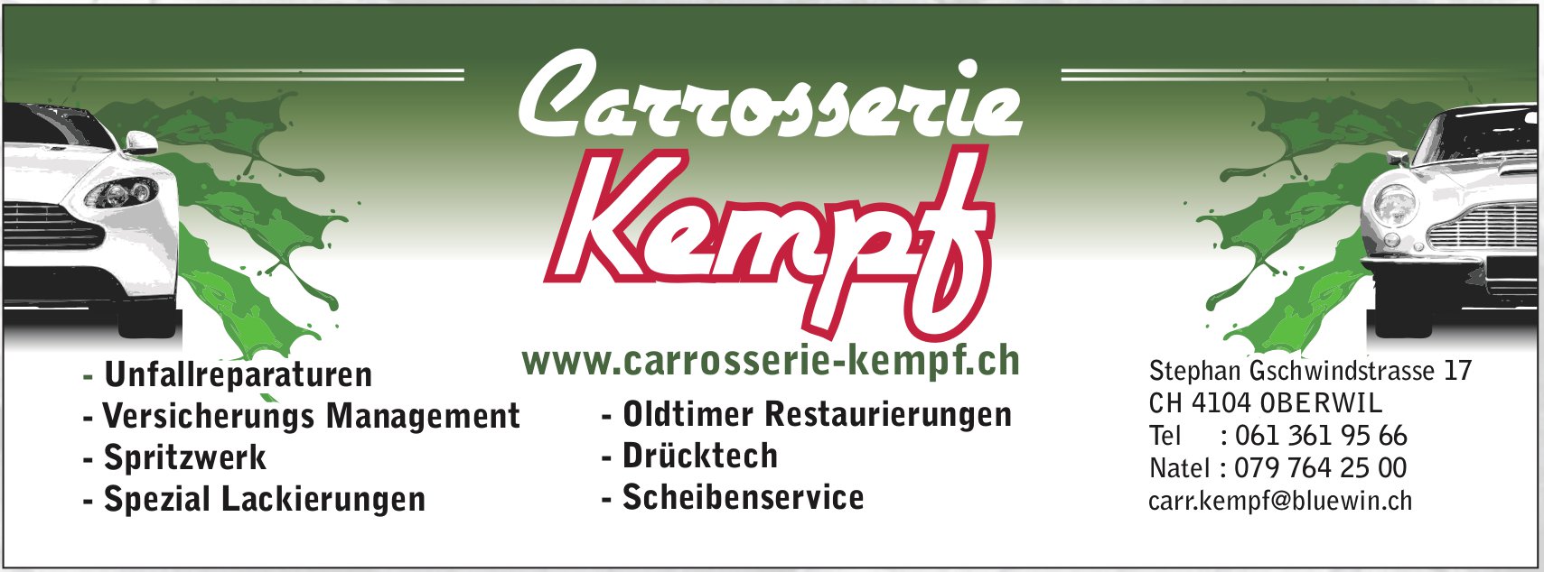 Carrosserie Kempf, OBERWIL - Unfallreparaturen