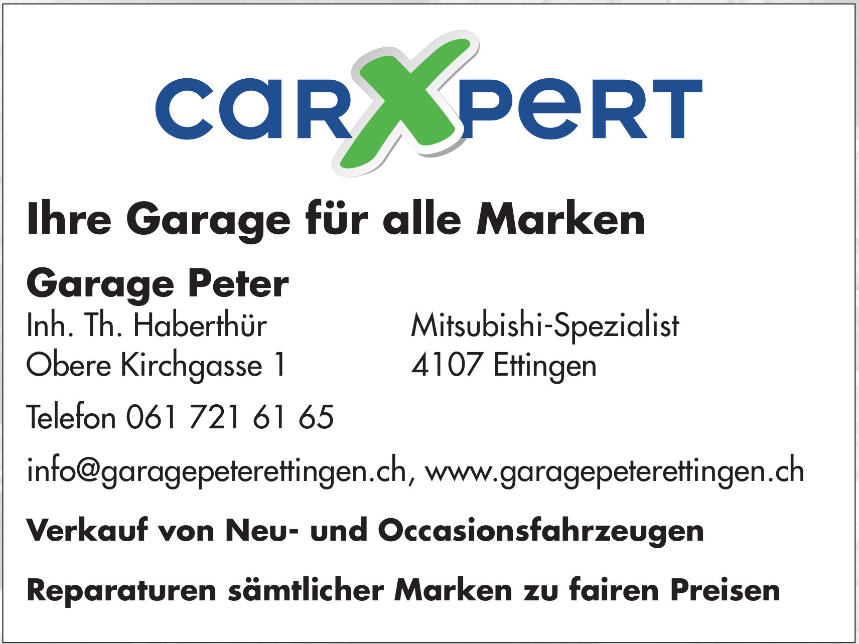 Ihre Garage für alle Marken,  Garage Peter