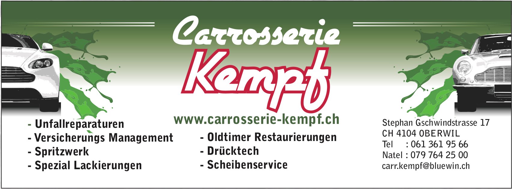 Carrosserie Kempf, OBERWIL - Unfallreparaturen