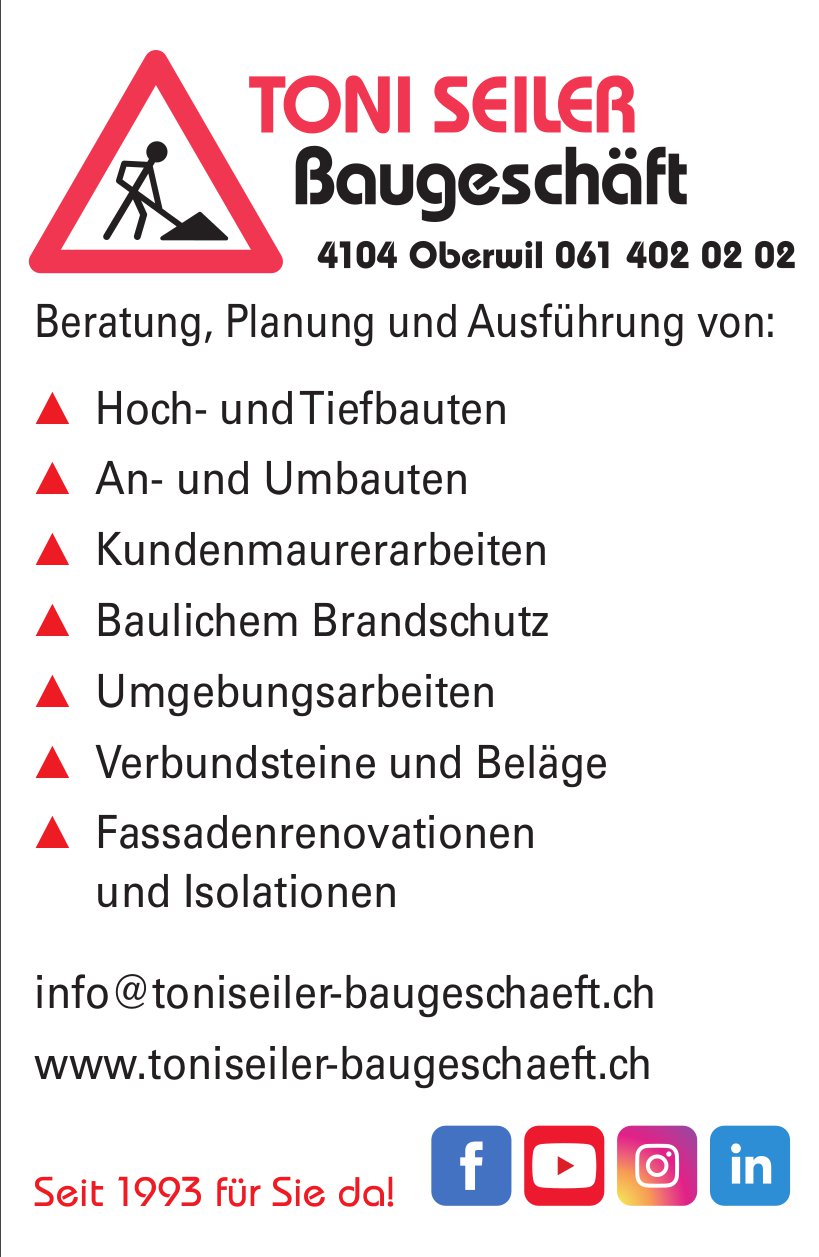 Toni Seiler Baugeschaeft, Oberwil - Beratung, Planung und Ausführung