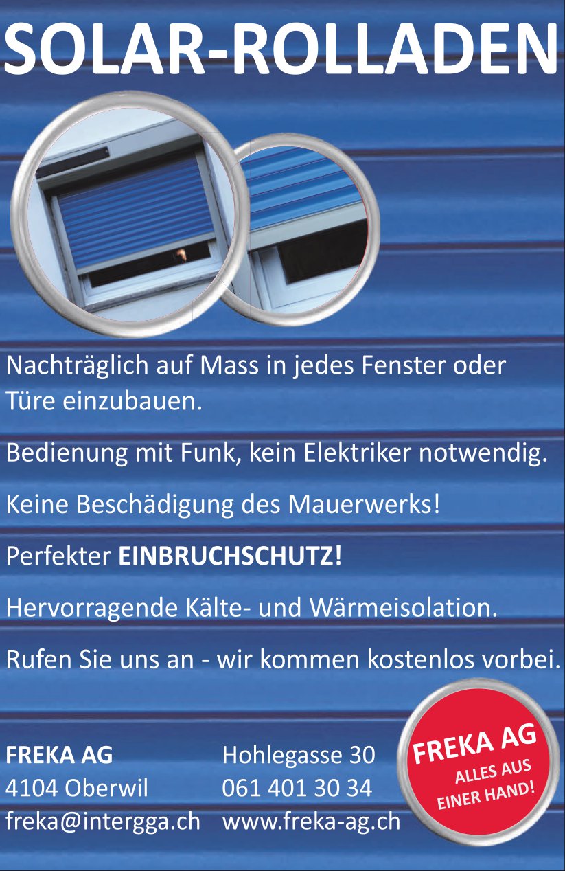FREKA AG, Oberwil - Sollar - Rolladen