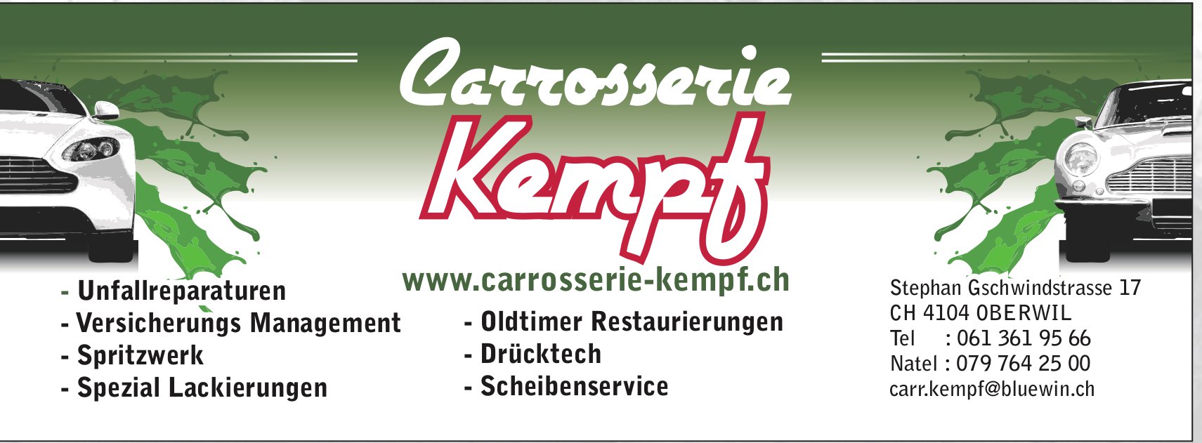 Carrosserie Kempf, OBERWIL - Unfallreparaturen