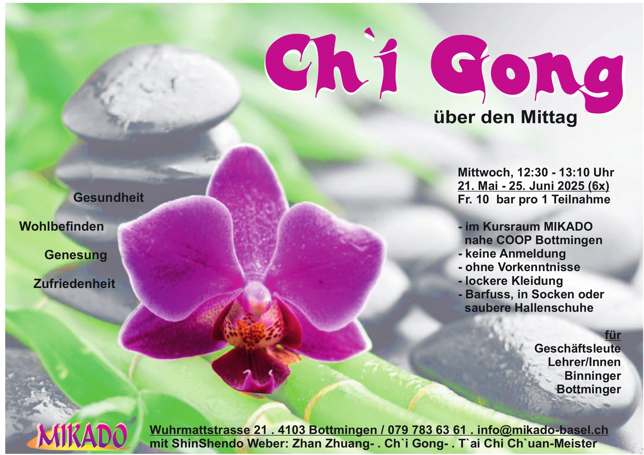Chi Gong über den Mittag, 21. - 25. Juni, Bottmingen
