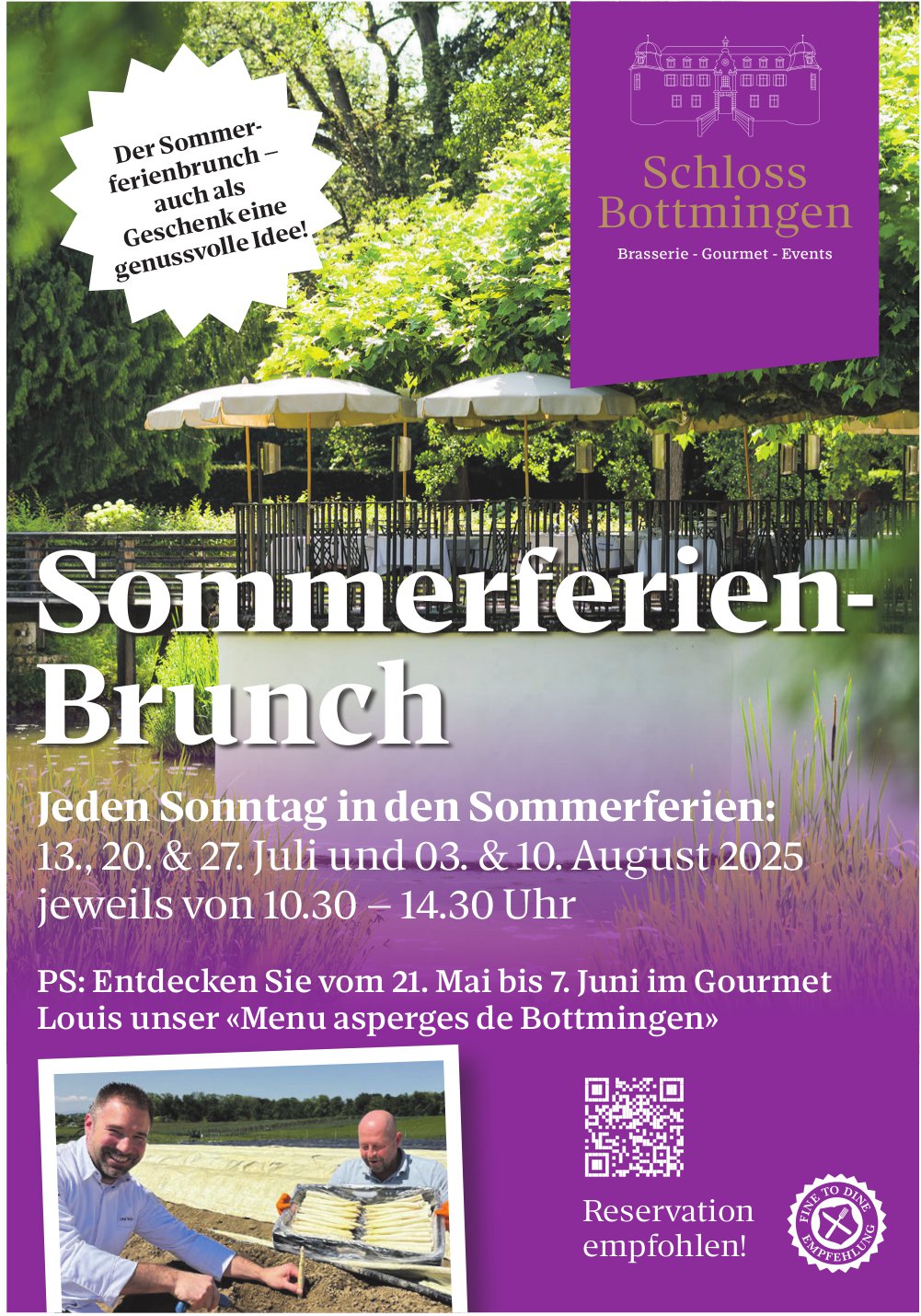Sommerferien- Brunch, 13. ,20..& 27. Juli -und 03. & 10. August