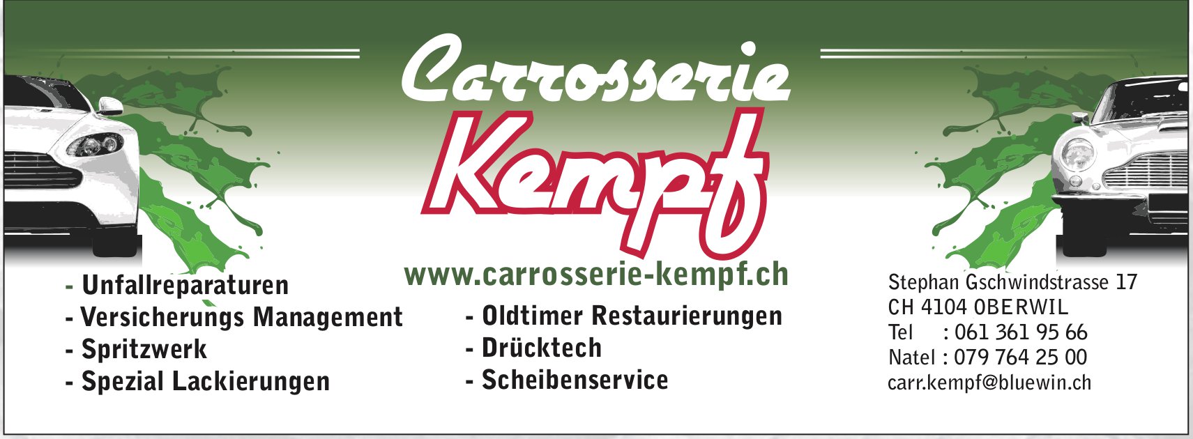Carrosserie Kempf, OBERWIL - Unfallreparaturen
