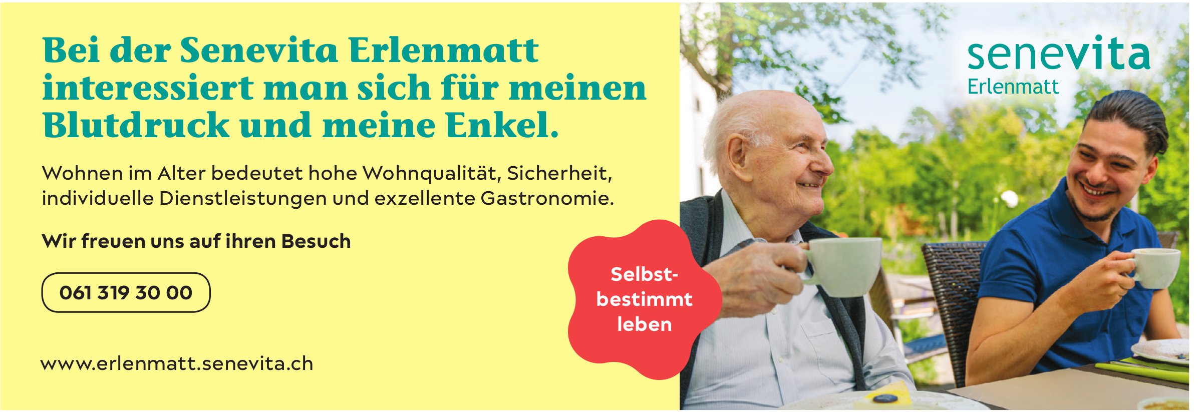 Bei der Senevita Erlenmatt interessiert man sich für meinen Blutdruck und meine Enkel.