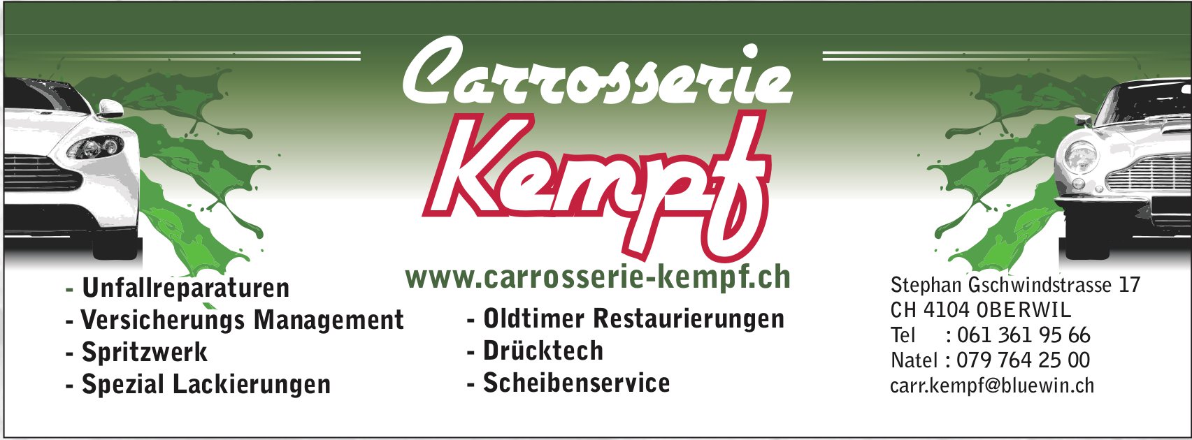Carrosserie Kempf, OBERWIL - Unfallreparaturen