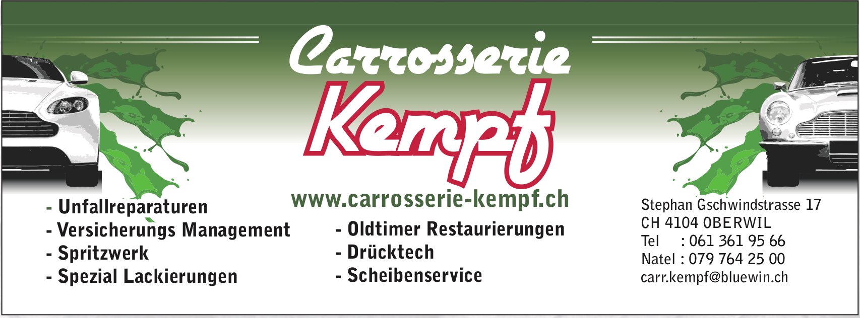 Carrosserie Kempf, OBERWIL - Unfallreparaturen