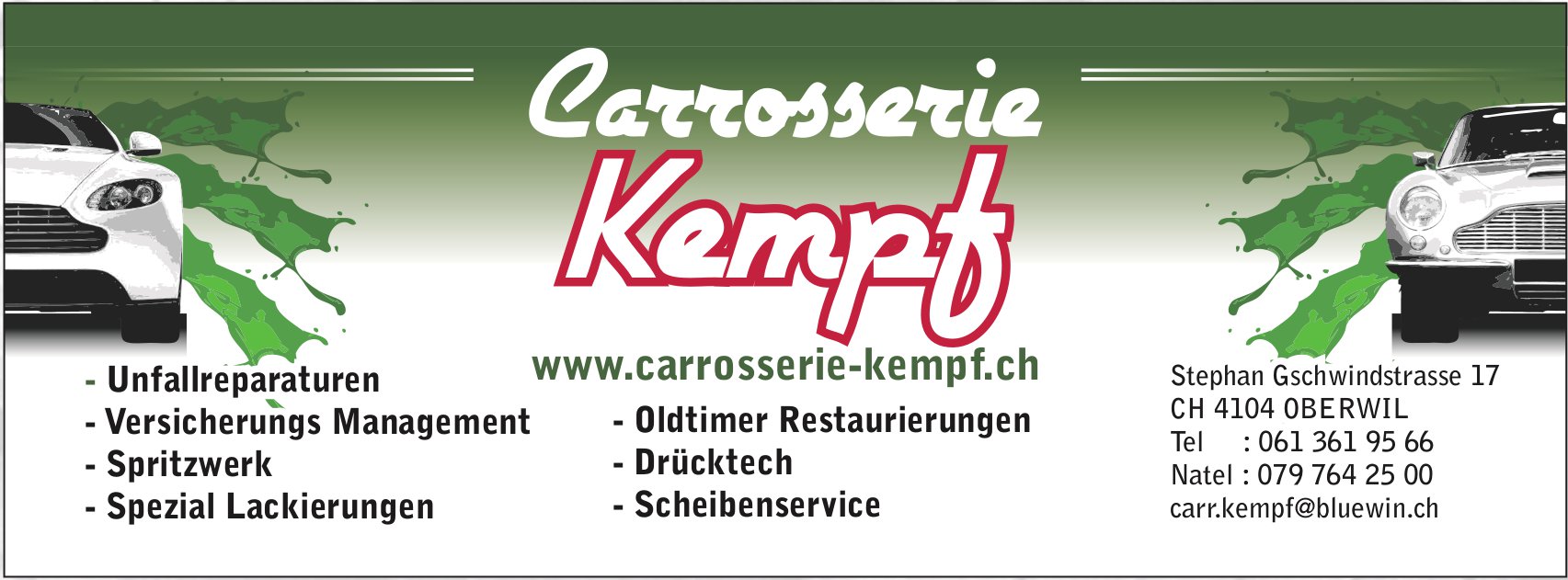Carrosserie Kempf, OBERWIL - Unfallreparaturen