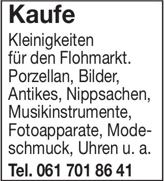 Kaufe Kleinigkeiten für den Flohmarkt.