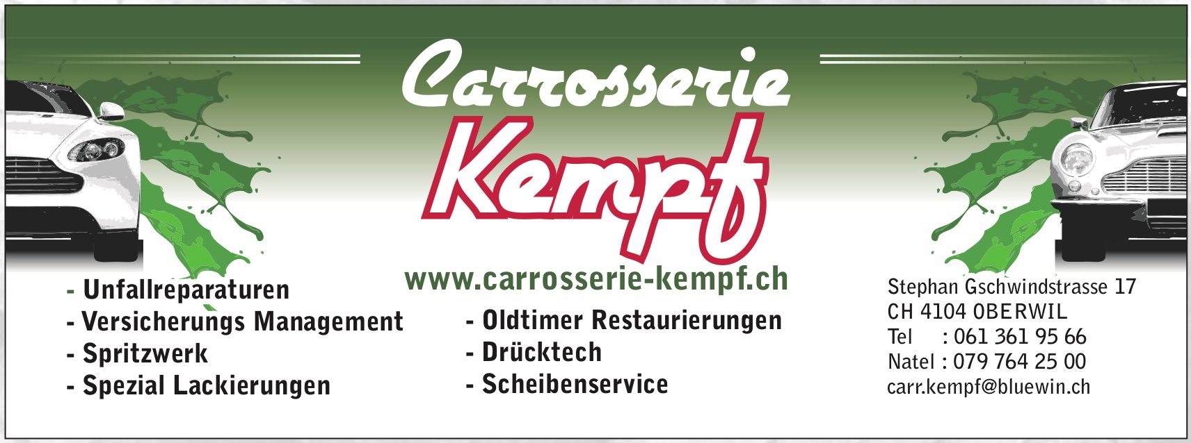 Carrosserie Kempf, OBERWIL - Unfallreparaturen