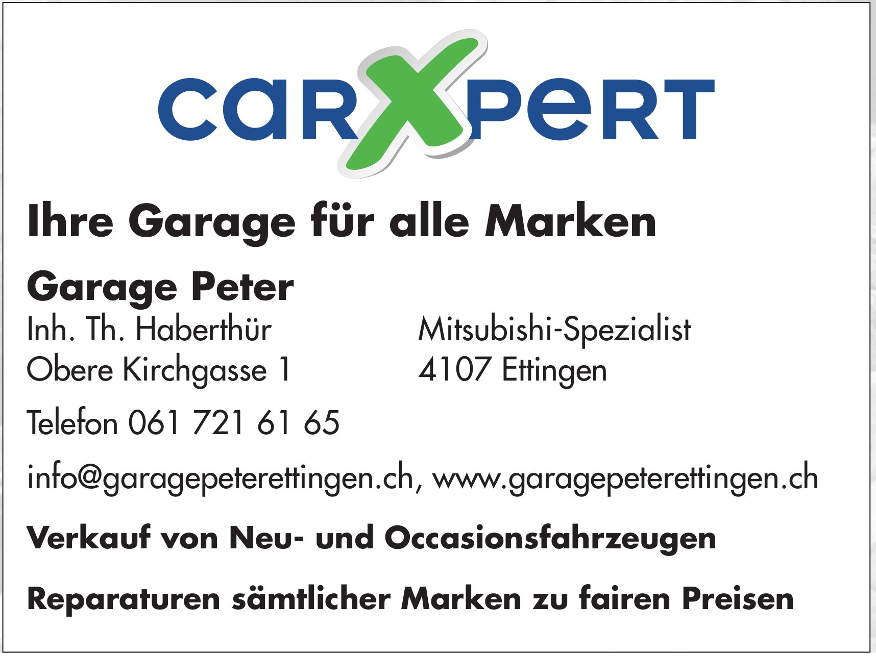 Ihre Garage für alle Marken,  Garage Peter