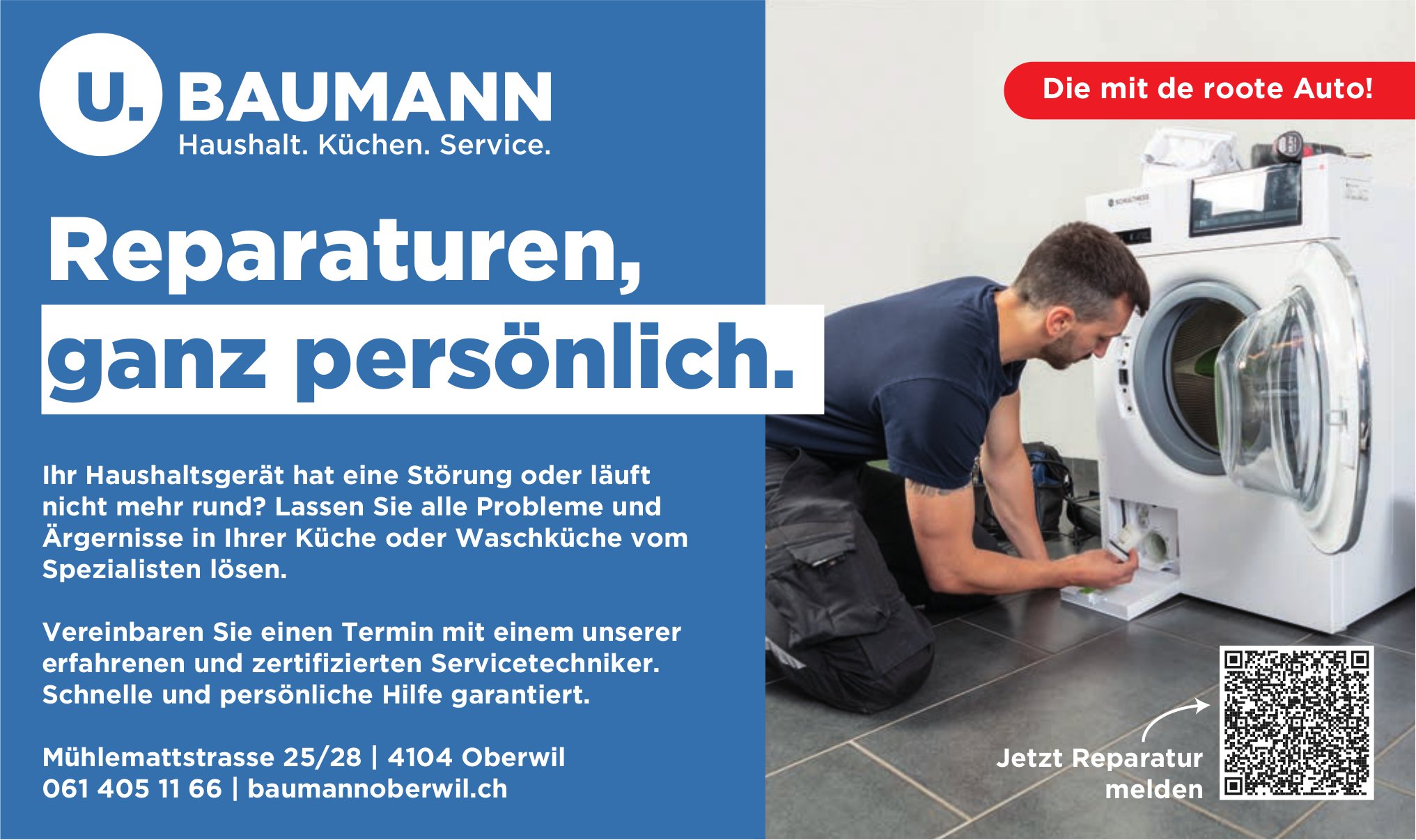 U. BAUMANN, Oberwil - Reparaturen, ganz persönlich.
