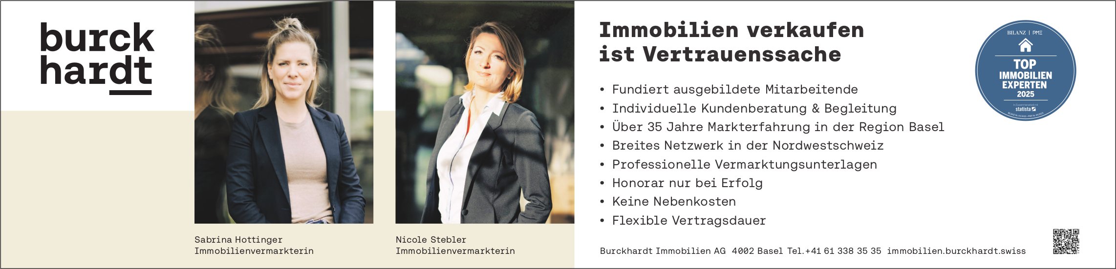 Burckhardt Immobilien AG, Basel - Immobilien verkaufen ist Vertrauenssache