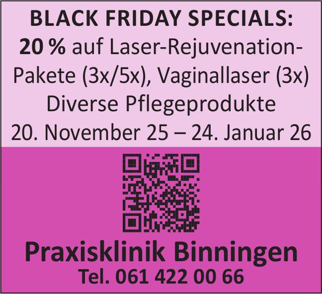 Praxisklinik Binningen, Black Friday Specials: 20% auf Laser-Rejuvenation