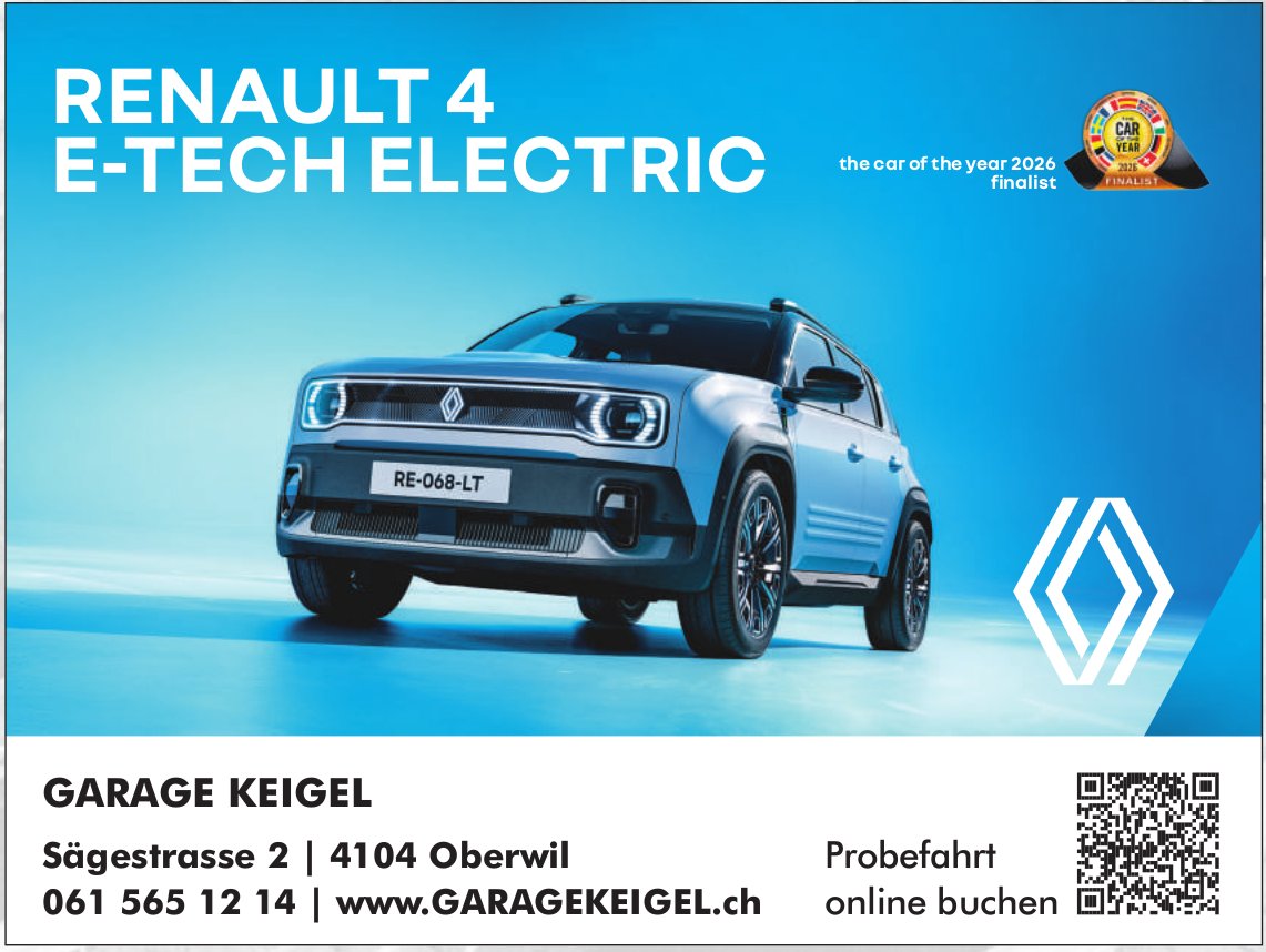 GARAGE KEIGEL, Oberwil - Renault 4 E-tech Electric