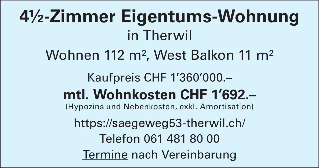 4½-Zimmer Eigentums-Wohnung, Therwil, zu verkaufen