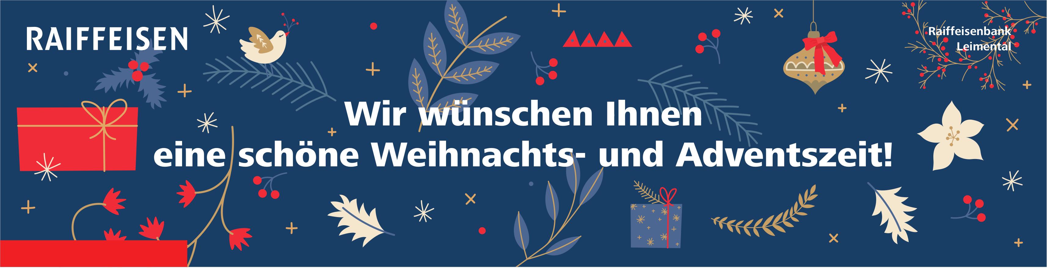 Raiffeisenbank Leimental, Wir wünschen Ihnen eine schöne Weihnachts- und Adventszeit!
