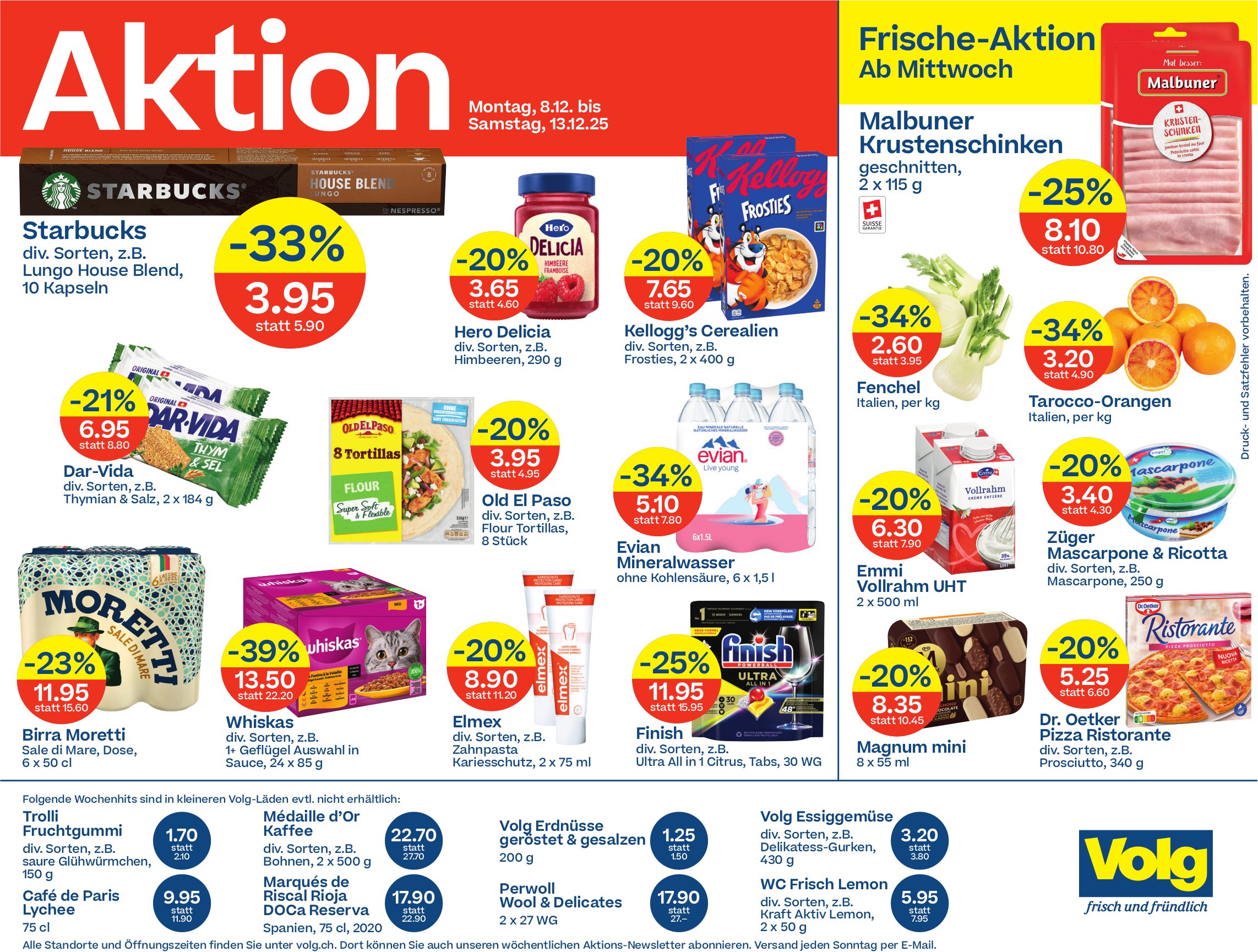 Volg, Aktion : Montag, 8.12. bis Samstag,  13.12.25