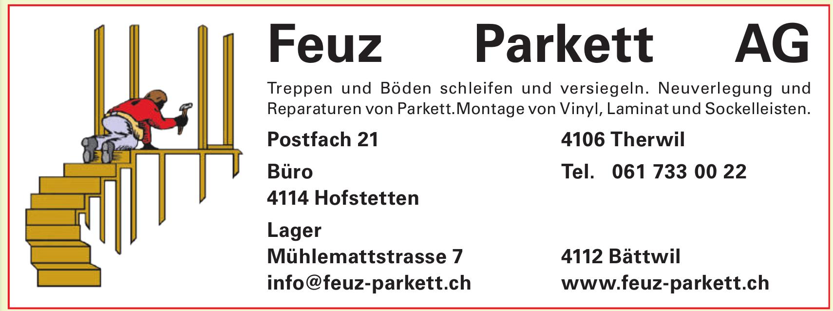 Feuz Parkett AG, Hofstetten - Treppen und Böden schleifen und versiegeln.