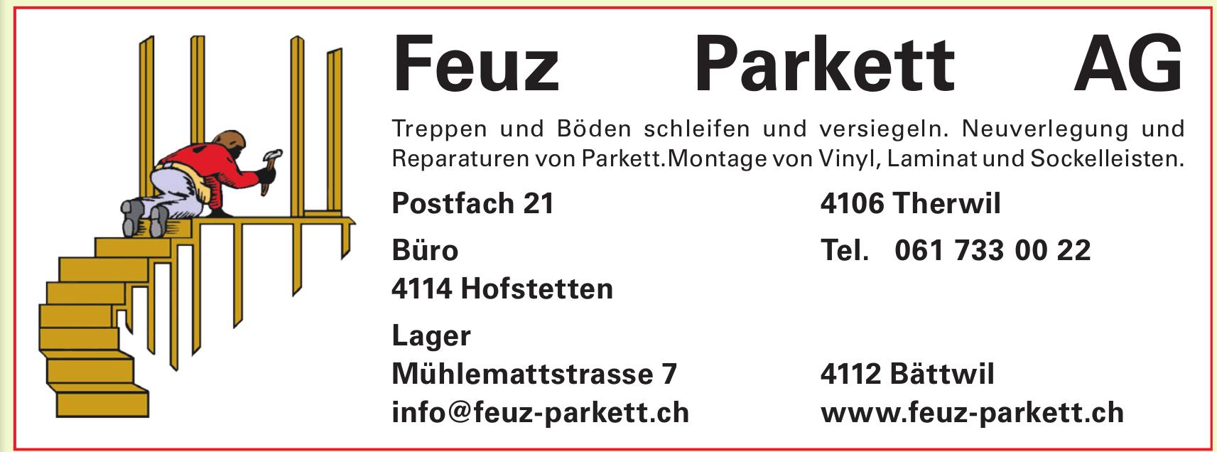 Feuz Parkett AG, Hofstetten - Treppen und Böden schleifen und versiegeln.