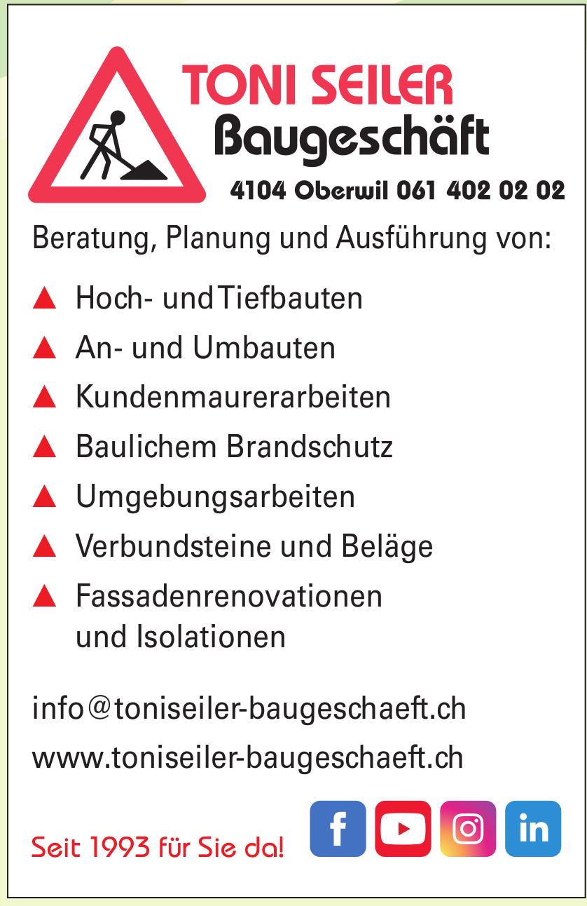 Toni Seiler Baugeschaeft, Oberwil - Beratung, Planung und Ausführung