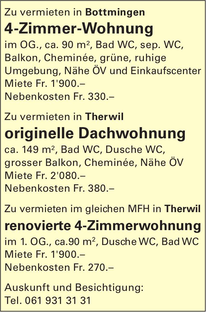 4-Zimmer-Wohnung, Bottmingen, zu vermieten