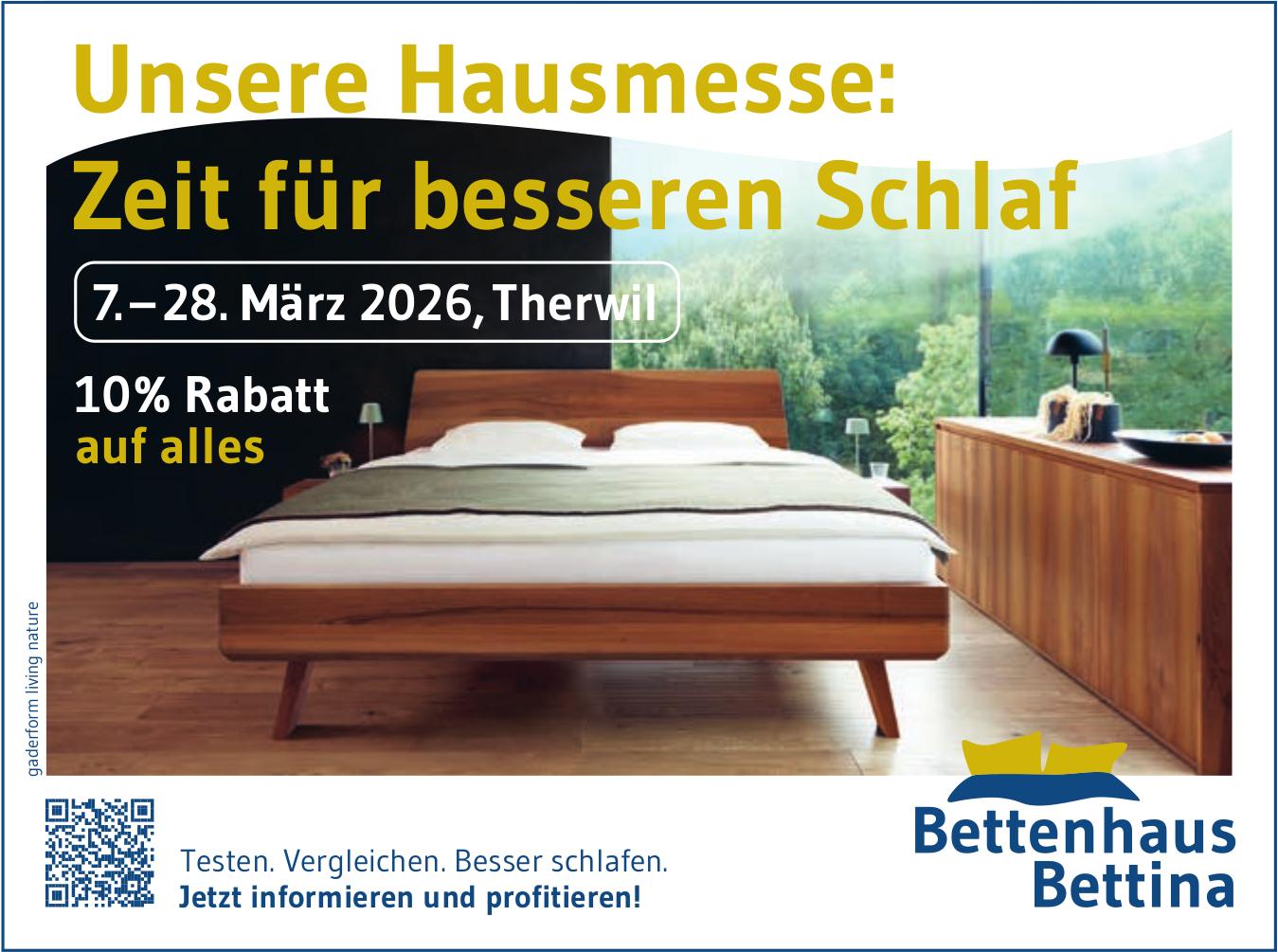 Unsere Hausmesse: Zeit für besseren Schlaf, 7. - 28. März, Therwil