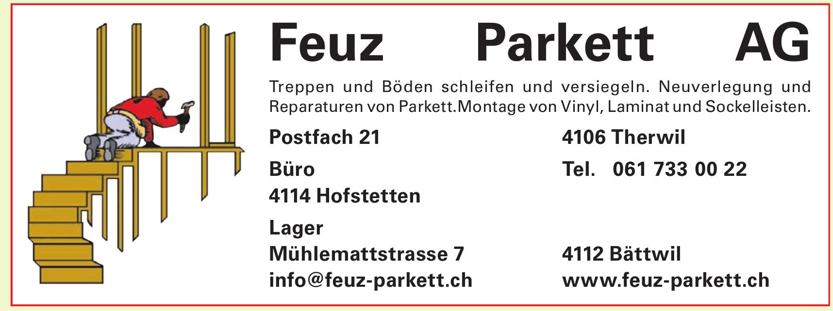 Feuz Parkett AG, Hofstetten - Treppen und Böden schleifen und versiegeln.
