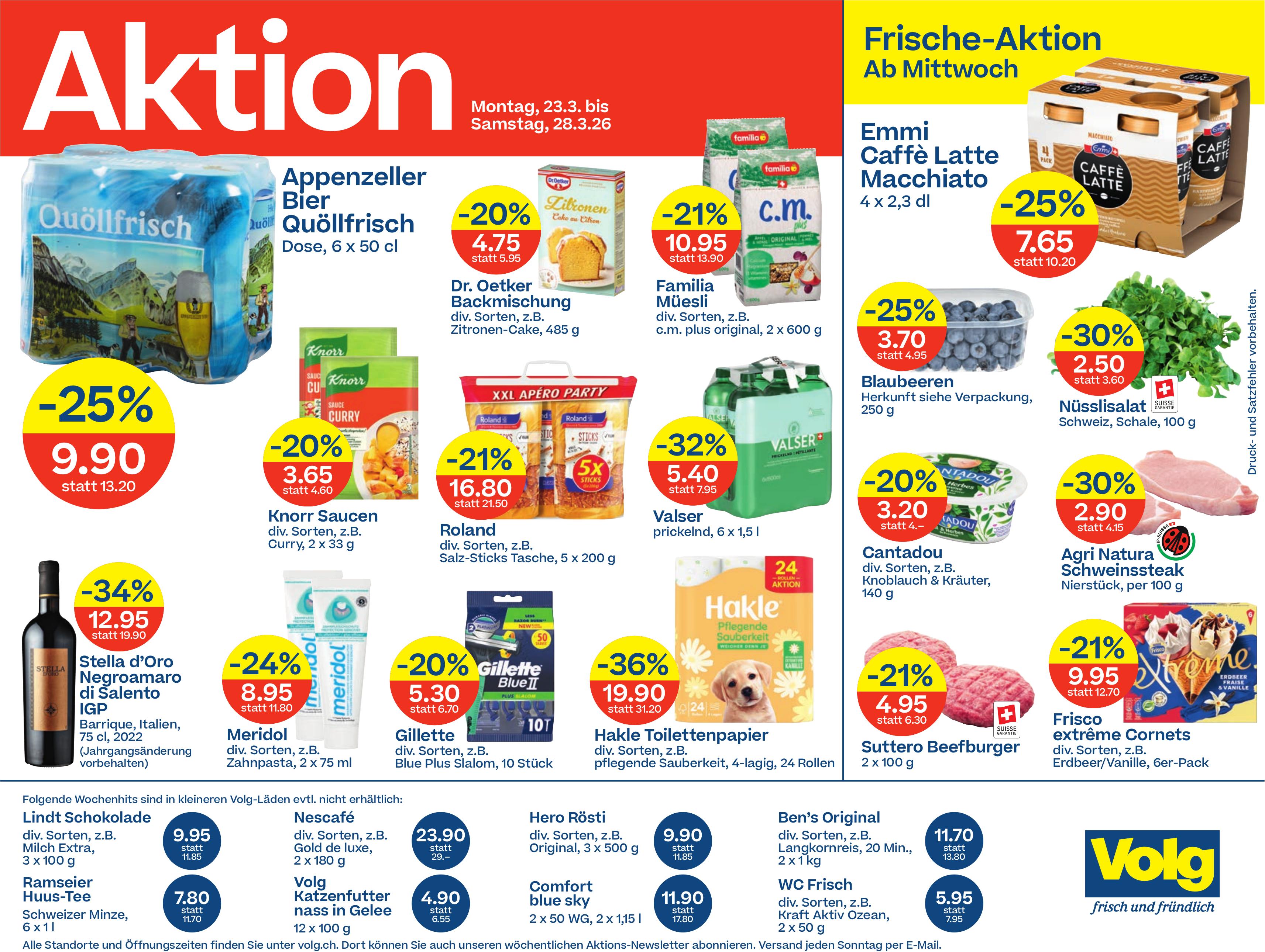 Volg, Aktion: Montag, 23.3. bis Samstag,  28.3.26