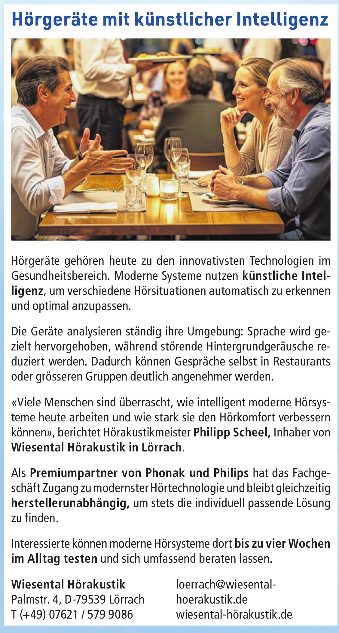 Wiesental Hörakustik, Lörrach - Hörgeräte mit künstlicher Intelligenz