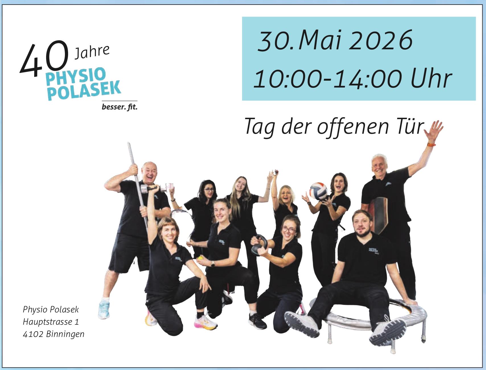 Physio Polasek, Binningen - Tag der offenen Tür 30. Mai 2026
