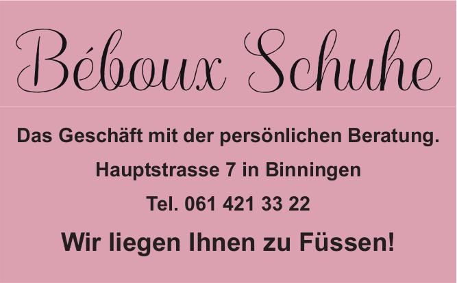 Béboux Schuhe, Binningen - Wir liegen Ihnen zu Füssen!