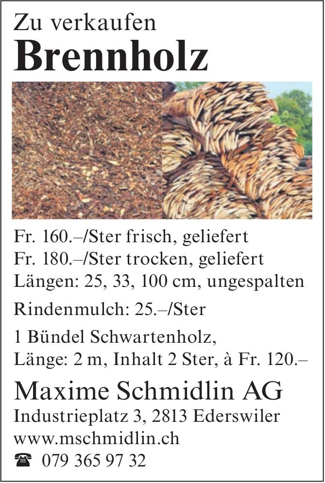 Maxime Schmidlin AG, Ederswiler - Zu verkaufen Brennholz