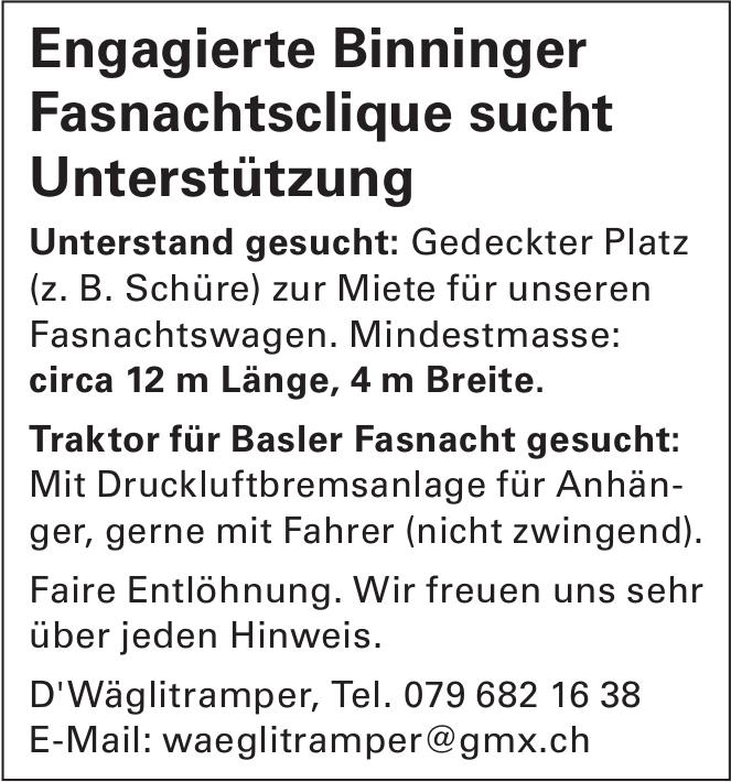 Engagierte Binninger Fasnachtsclique sucht Unterstützung, D'Wäglitramper, Sucht