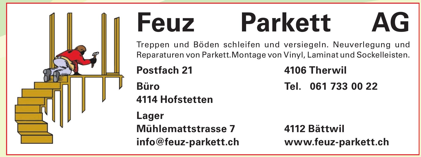 Feuz Parkett AG, Hofstetten - Treppen und Böden schleifen und versiegeln.