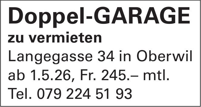 Doppel-GARAGE, Oberwil, zu vermieten