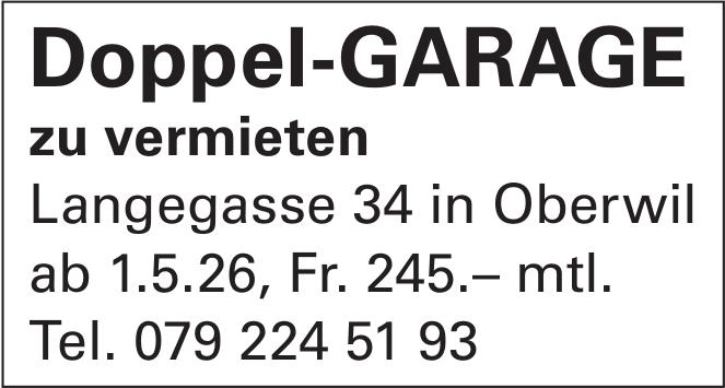 Doppel-GARAGE, Oberwil, zu vermieten