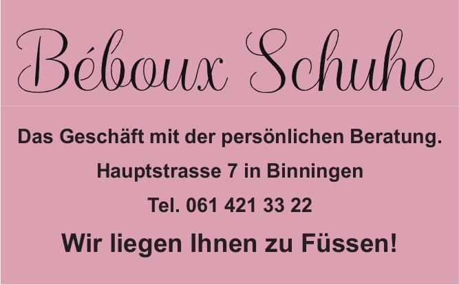 Béboux Schuhe, Binningen - Wir liegen Ihnen zu Füssen!