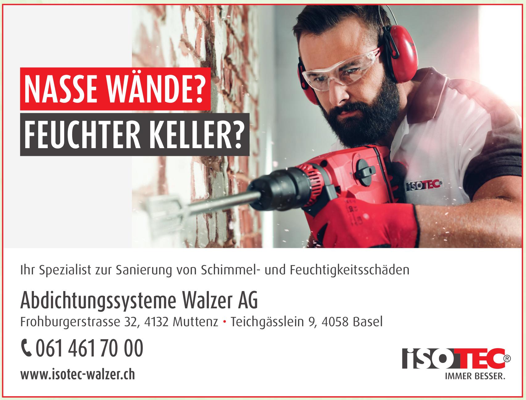 Abdichtungssysteme Walzer AG, Muttenz - Ihr Spezialist zur Sanierung von Schimmel- und Feuchtigkeitsschäden